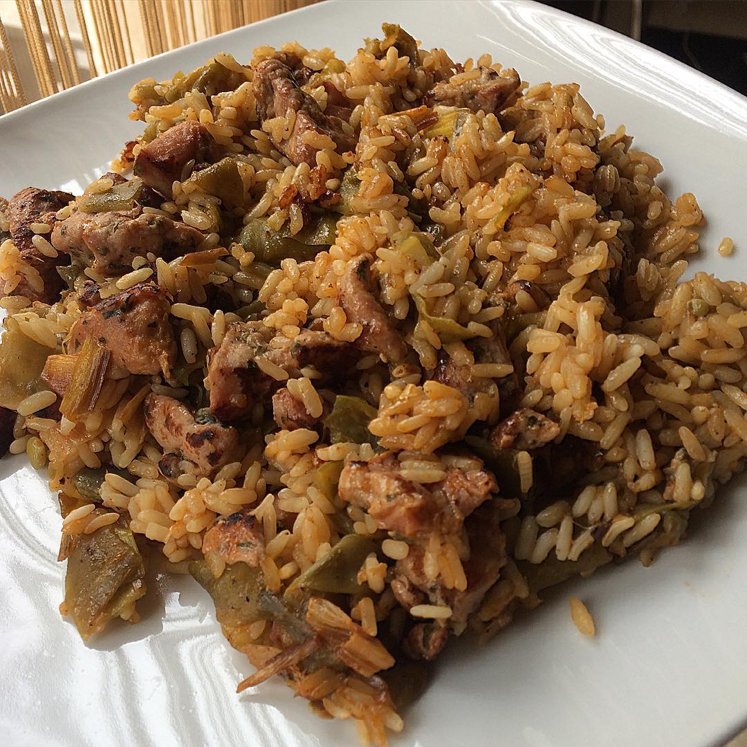 Arroz con pavo y judía verde "fit"