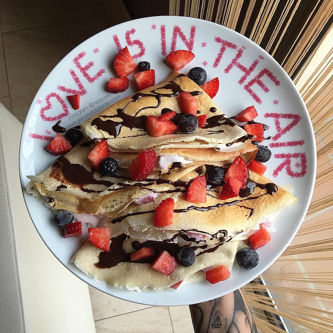 Crepes de avena con fresas