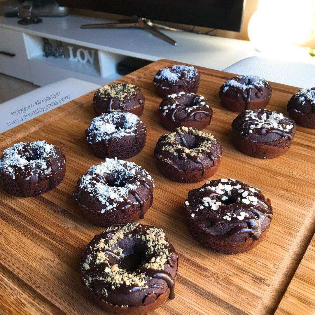Donettes de avena doble choc "fit" (Donuts fitness)