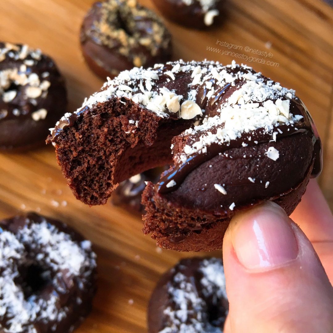 Donettes de avena doble choc "fit" (Donuts fitness)