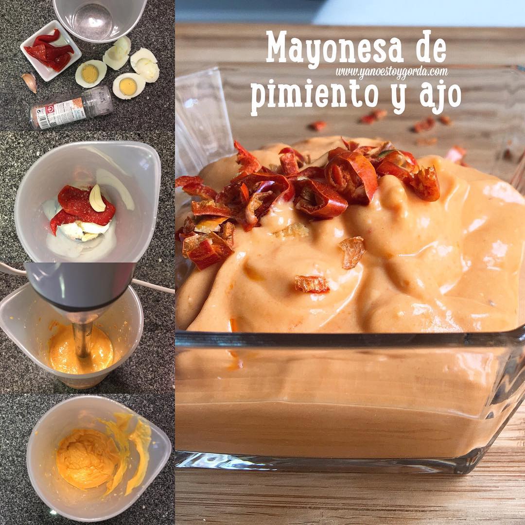 Mayonesa "fit" de pimiento y ajo