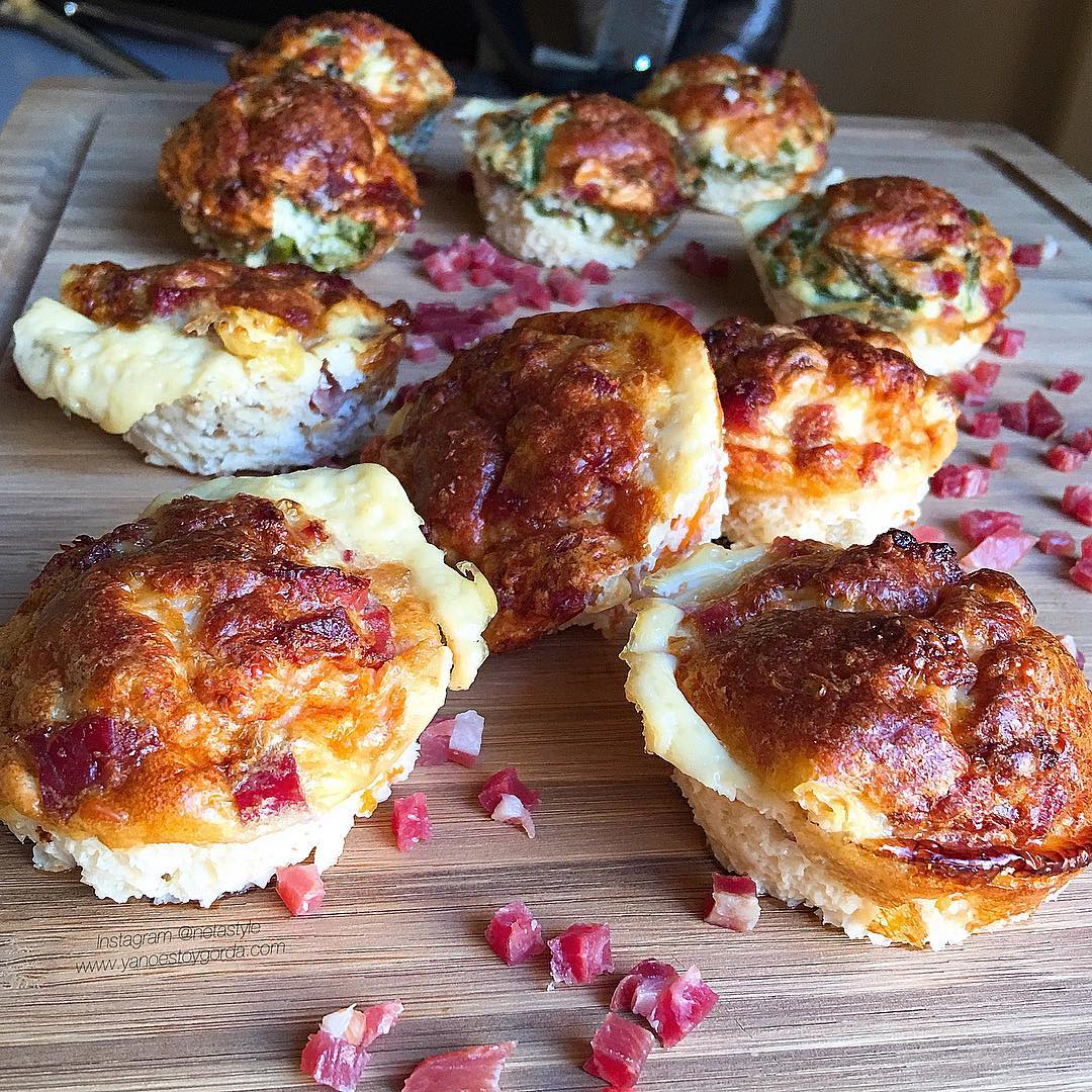 Muffins de verduras con jamón