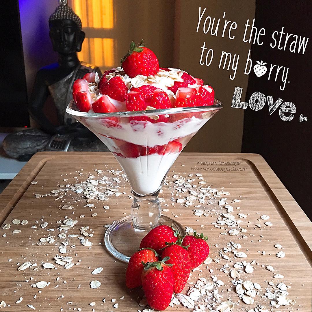 Fresas con nata "fit"