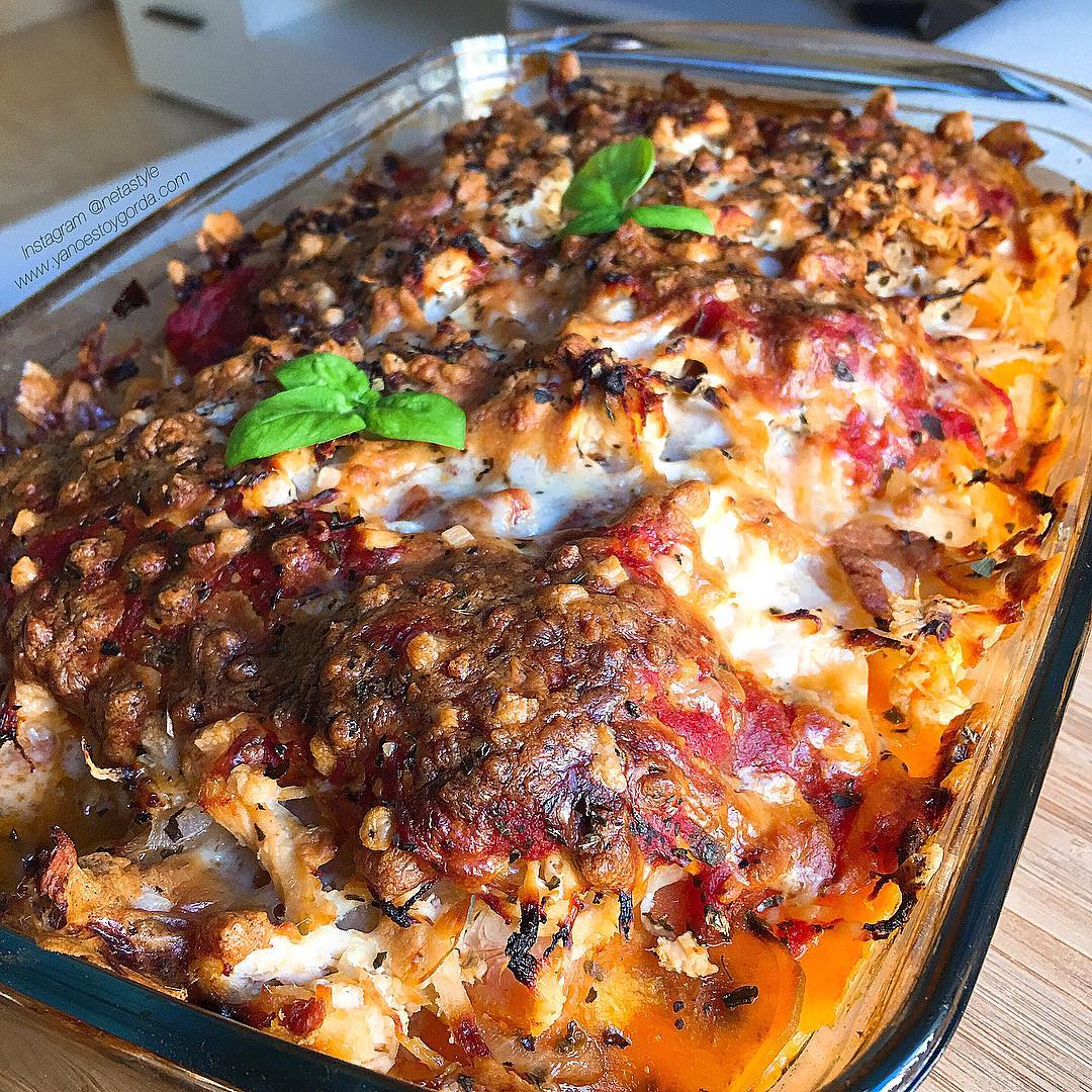 RECETA FITNESS: Lasaña de pollo y boniato