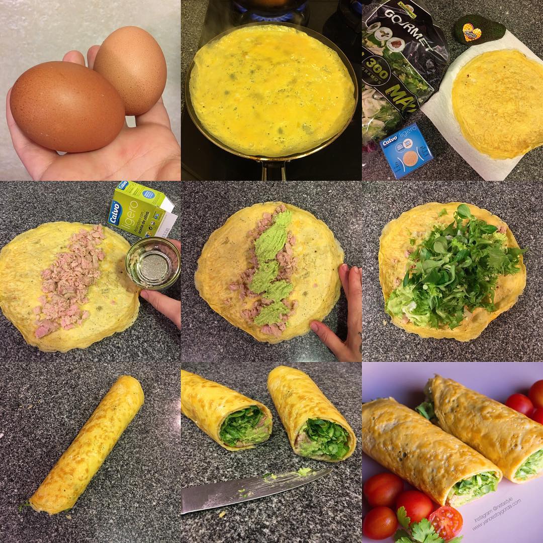 WRAP DE TORTILLA CON ATÚN Y AGUACATE Wrap de tortilla con atún y aguacate