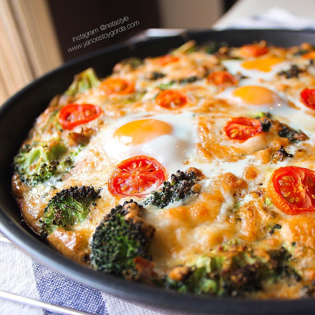 Quiche proteica al horno de brócoli y atún