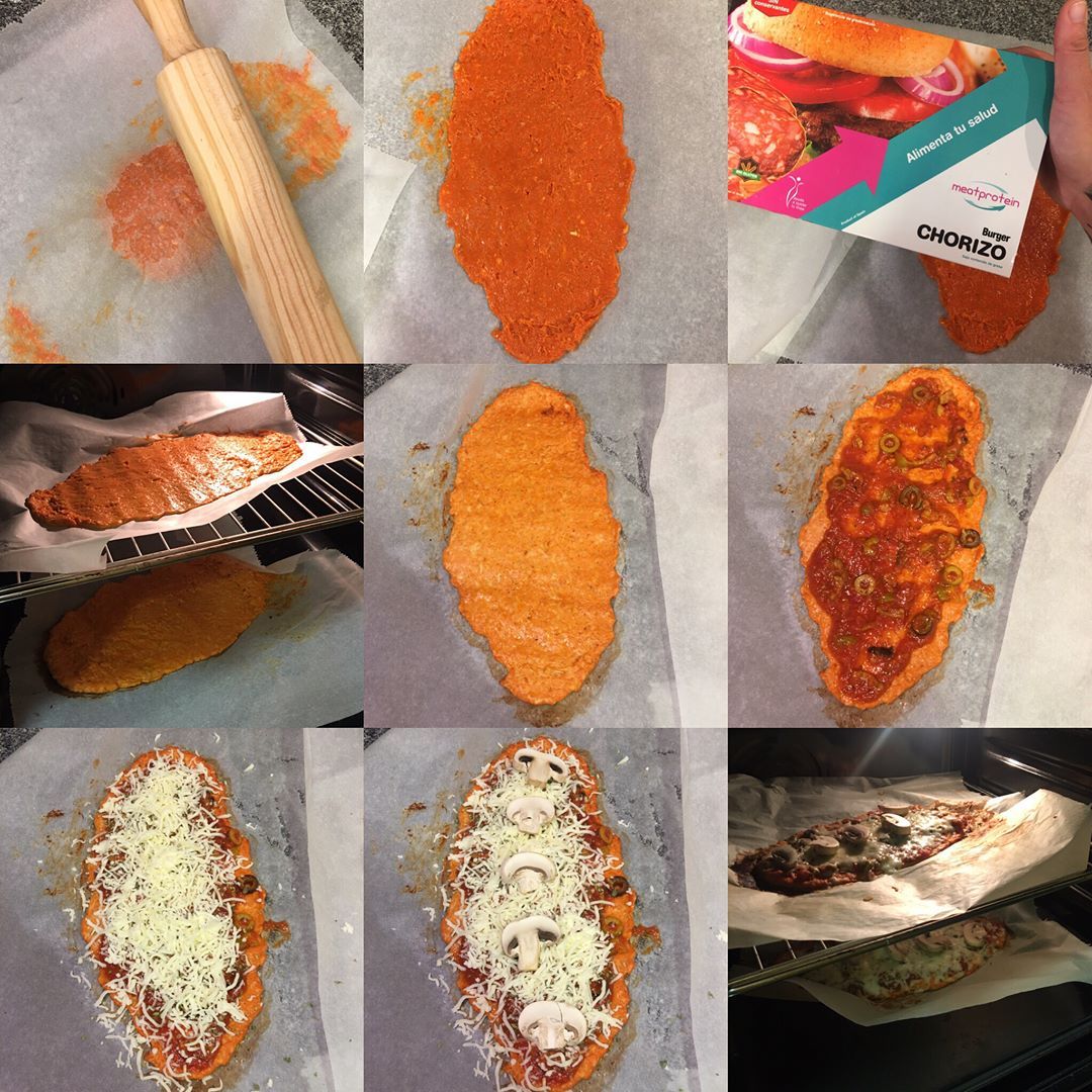 PIZZA CON BASE DE POLLO SABOR CHORIZO PIZZA CON BASE DE POLLO SABOR CHORIZO
