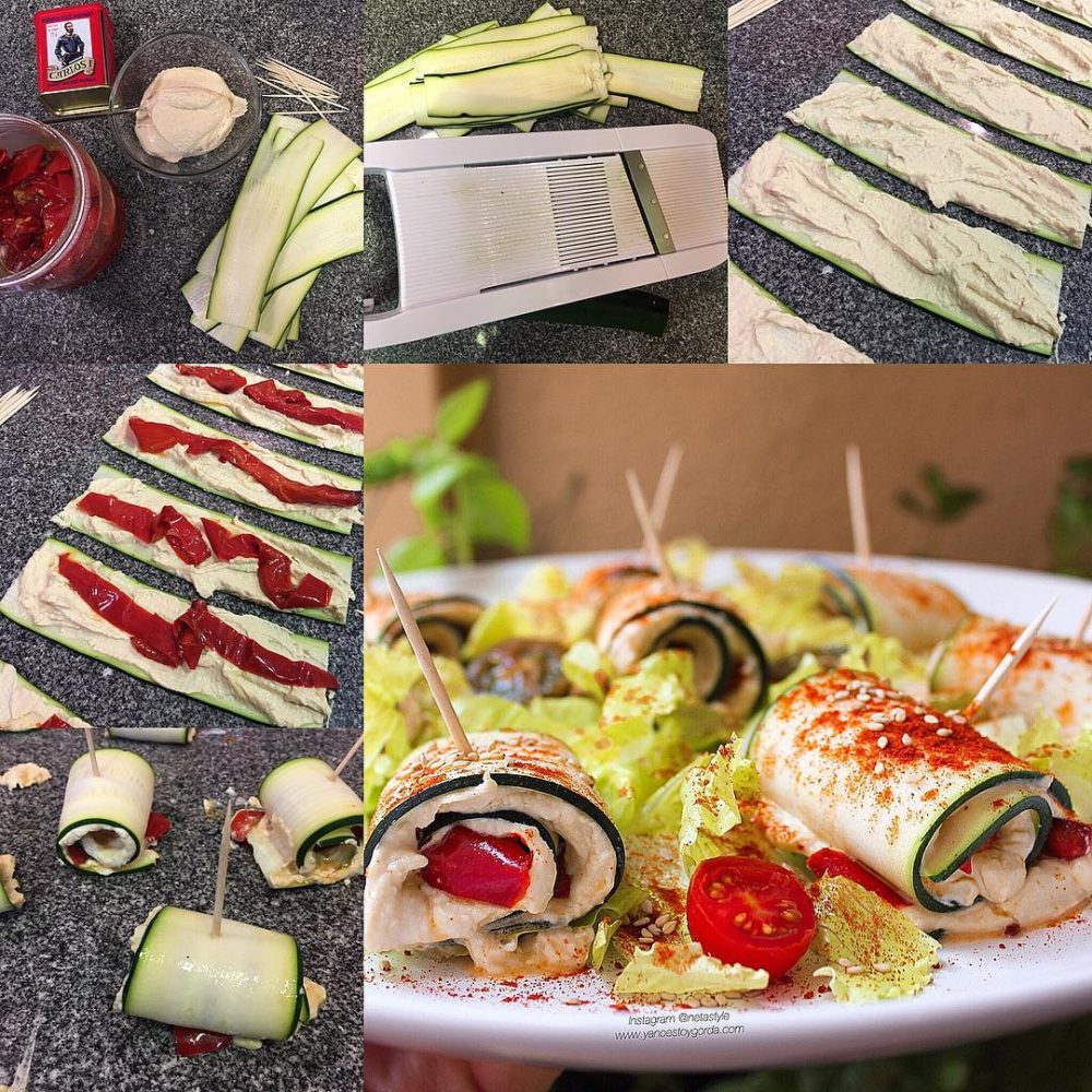 ROLLITOS DE CALABACÍN Y HUMMUS ROLLITOS DE CALABACIN Y HUMMUS