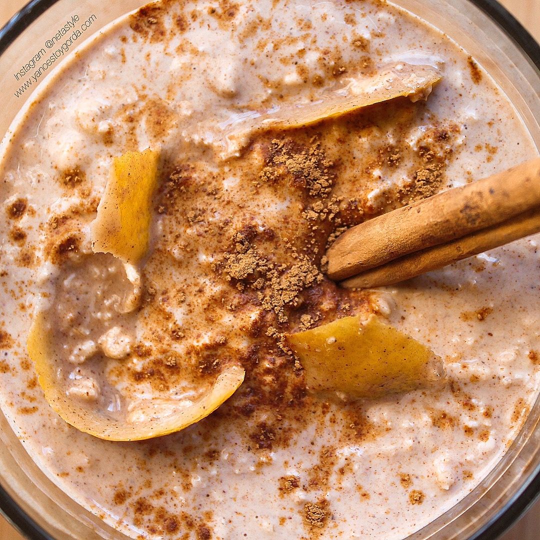 Gachas de avena frias "arroz con leche" Gachas de avena frias "arroz con leche"