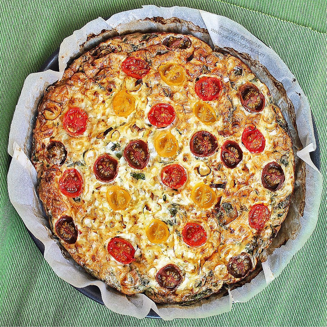 Quiche de espinacas, puerros y cherrys Quiche de espinacas, puerros y cherrys