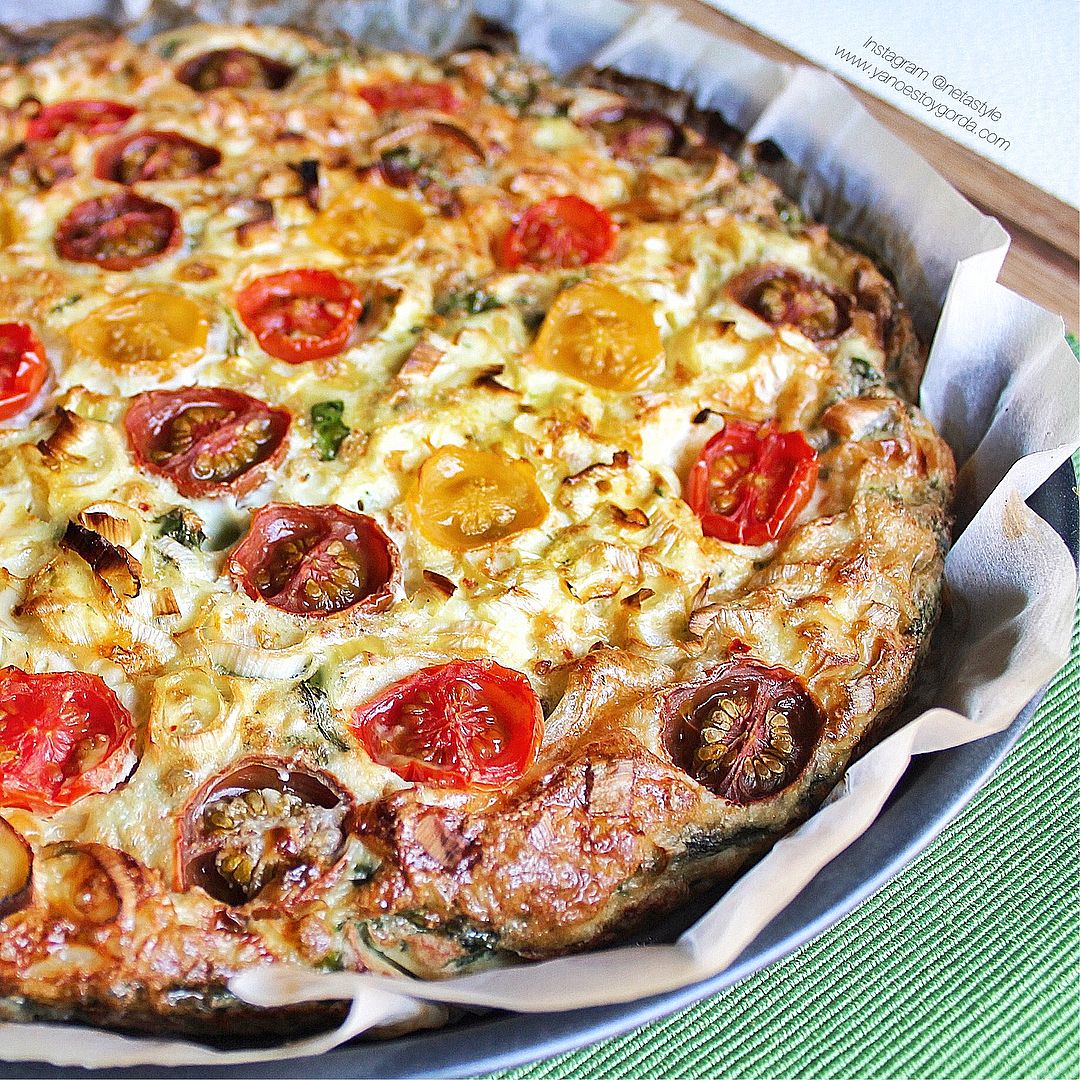 Quiche de espinacas, puerros y cherrys Quiche de espinacas, puerros y cherrys