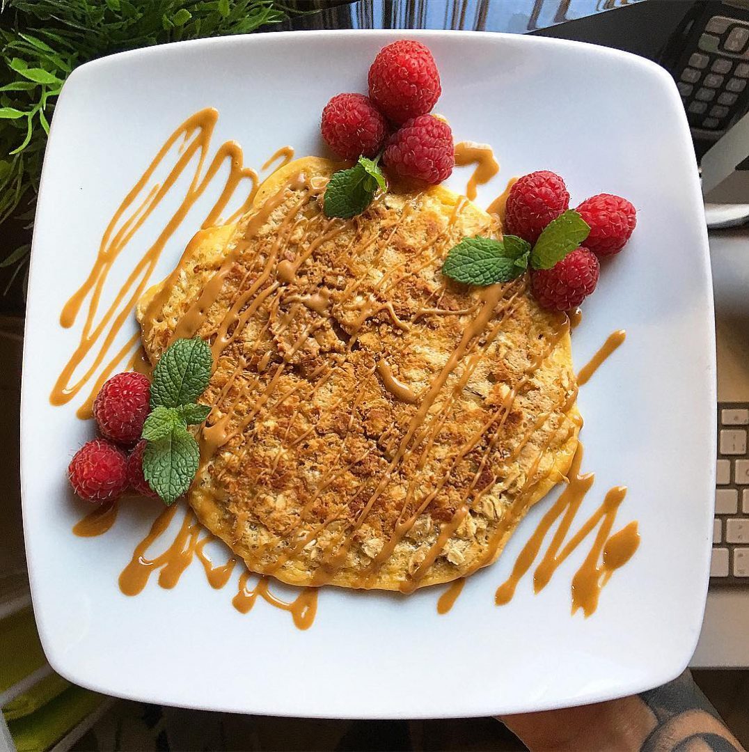 Tortilla de avena con cacahuete