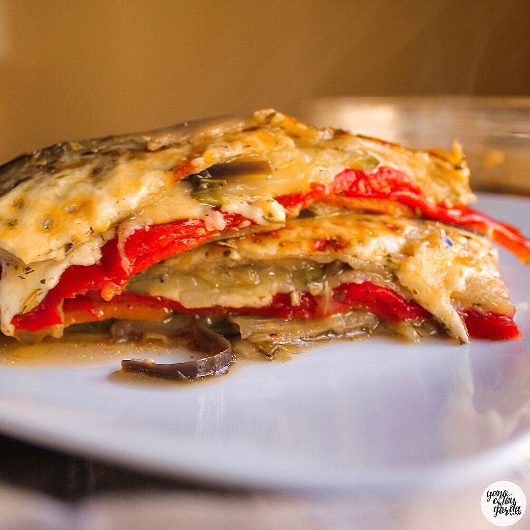 Lasaña de vegetales con queso