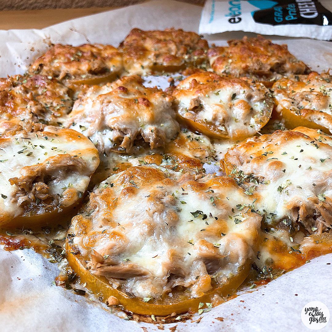 Tomates al horno con atún y queso Tomates al horno con atún y queso