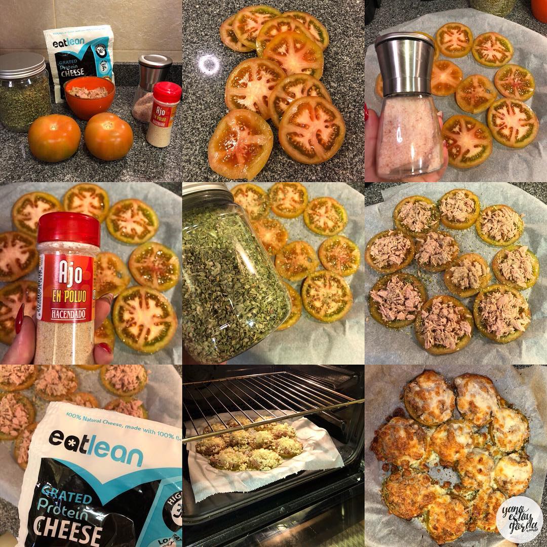 Tomates al horno con atún y queso Tomates al horno con atún y queso