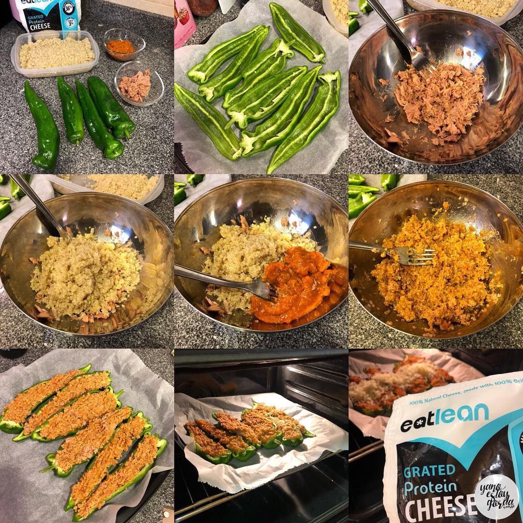 Pimientos rellenos de quinoa y atún Pimientos rellenos de quinoa y atún