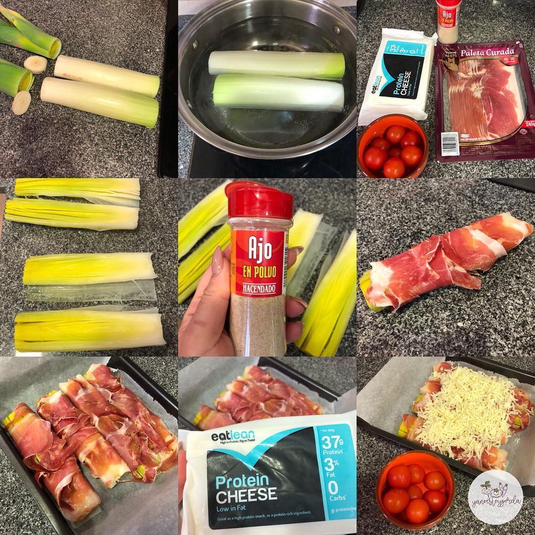 Puerros con jamón al horno Puerros con jamón al horno
