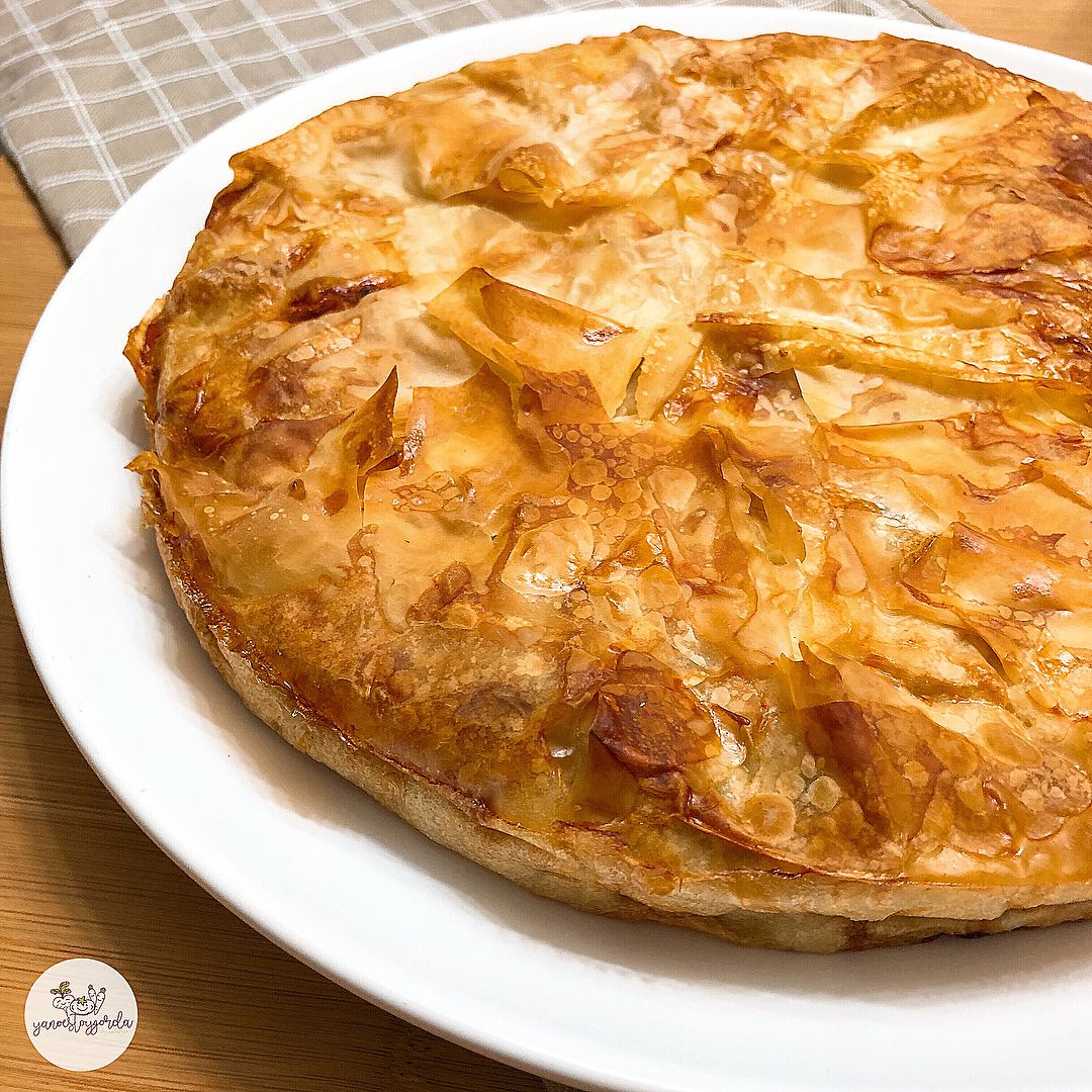 Pie de puerros con jamón y queso de cabra Pie de puerros con jamón y queso de cabra