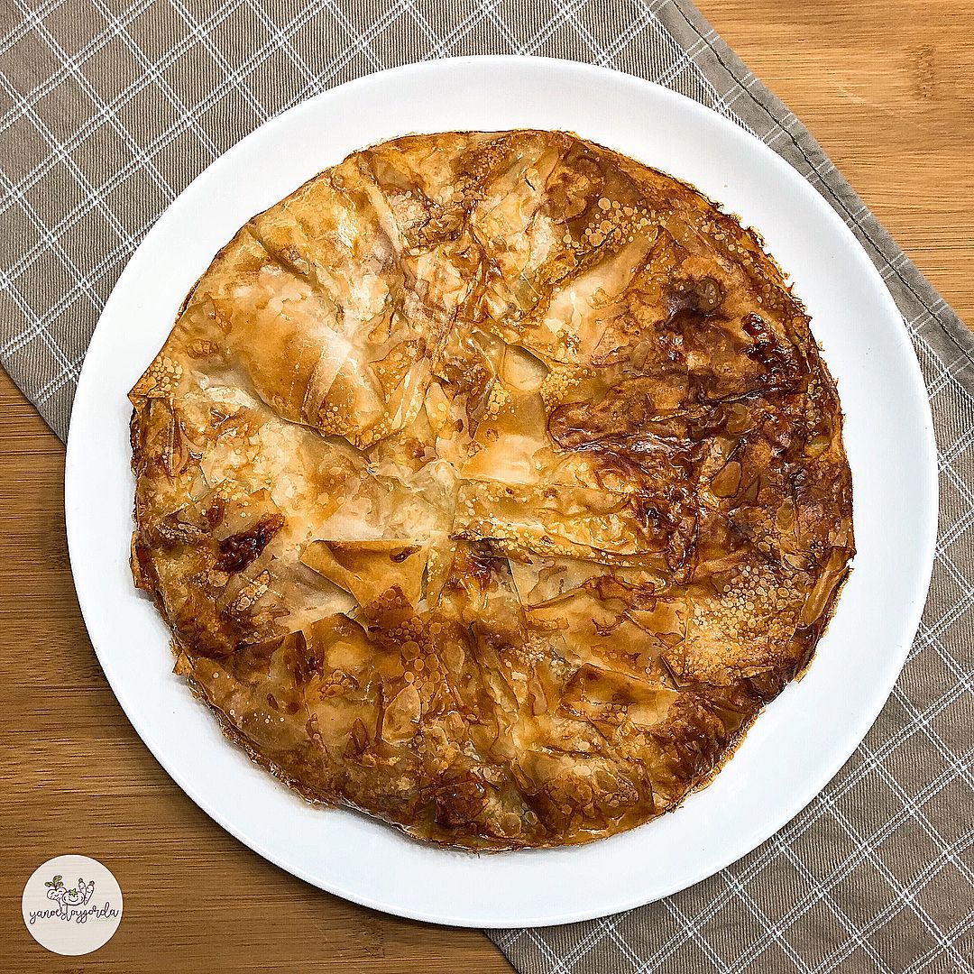 Pie de puerros con jamón y queso de cabra Pie de puerros con jamón y queso de cabra