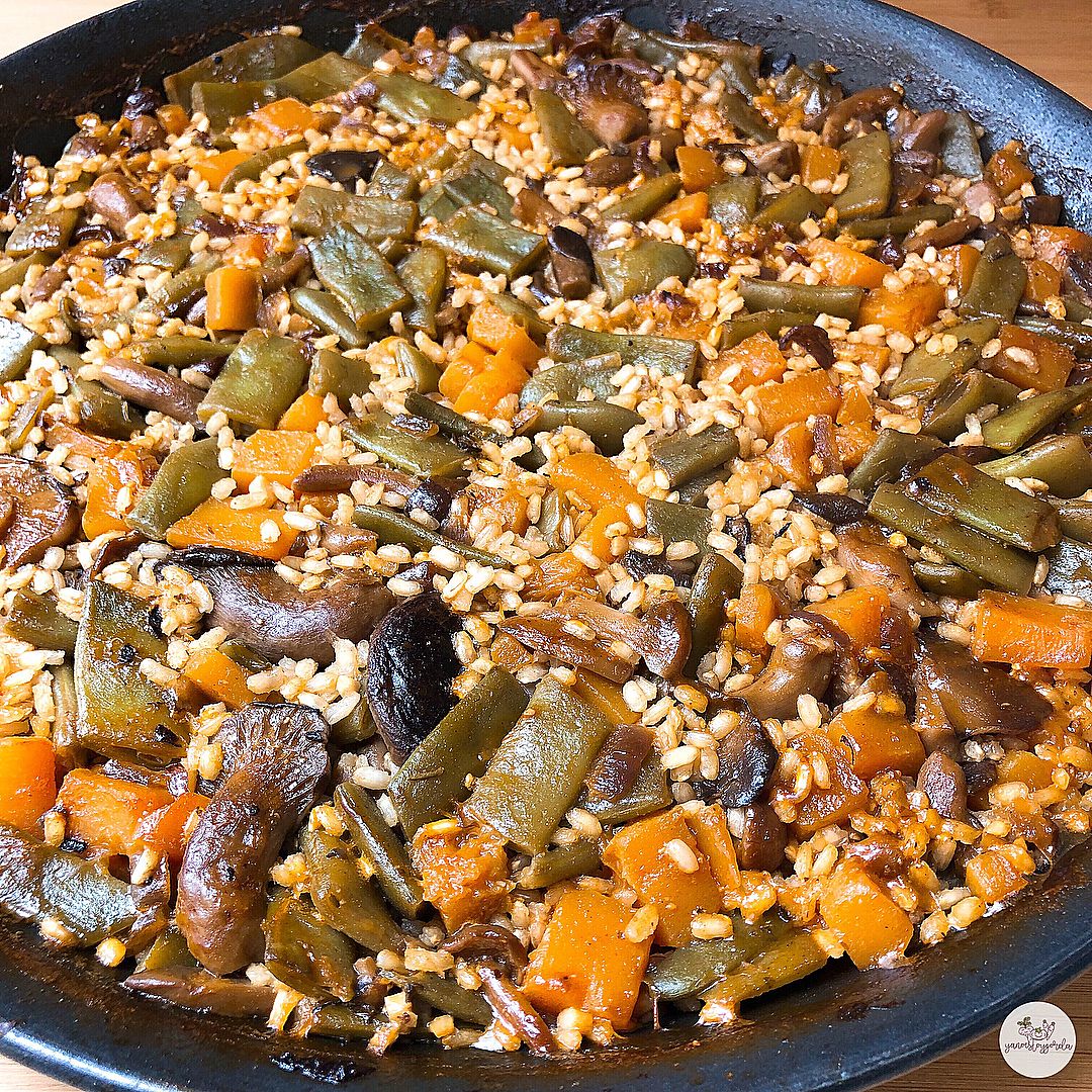 ARROZ INTEGRAL CON CALABAZA Y SETAS Arroz integral con calabaza y setas