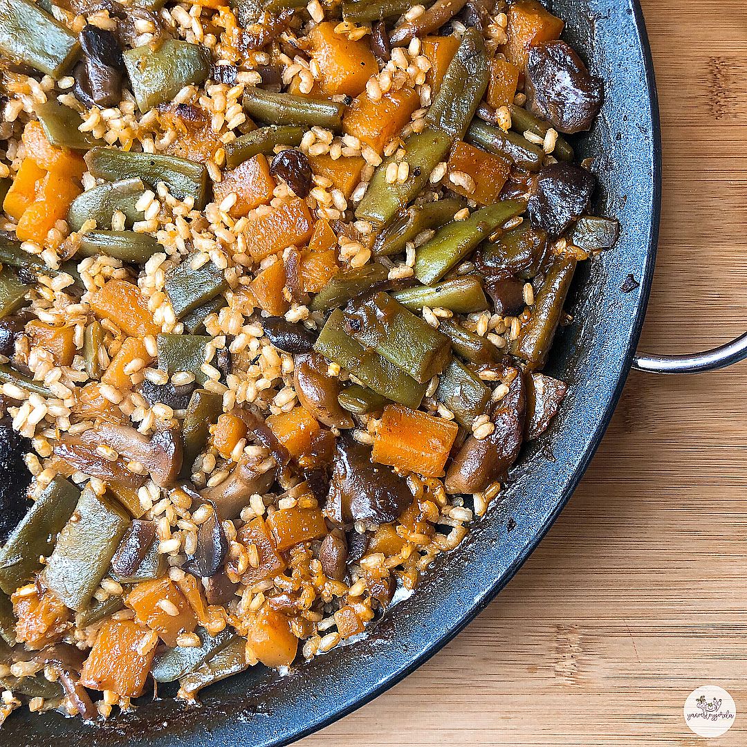 ARROZ INTEGRAL CON CALABAZA Y SETAS Arroz integral con calabaza y setas