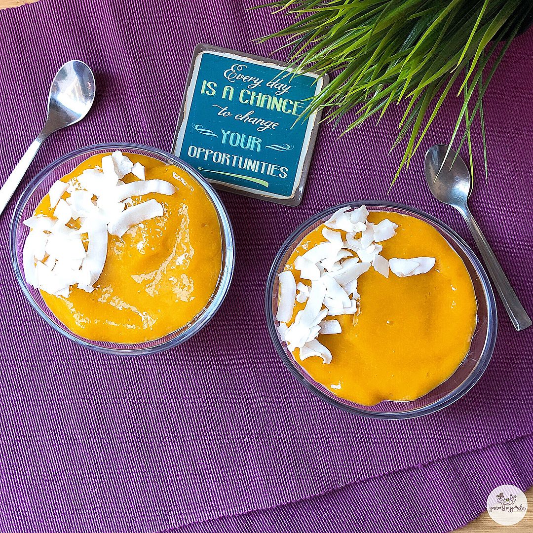 Mousse de avena con mango Mousse de avena con mango