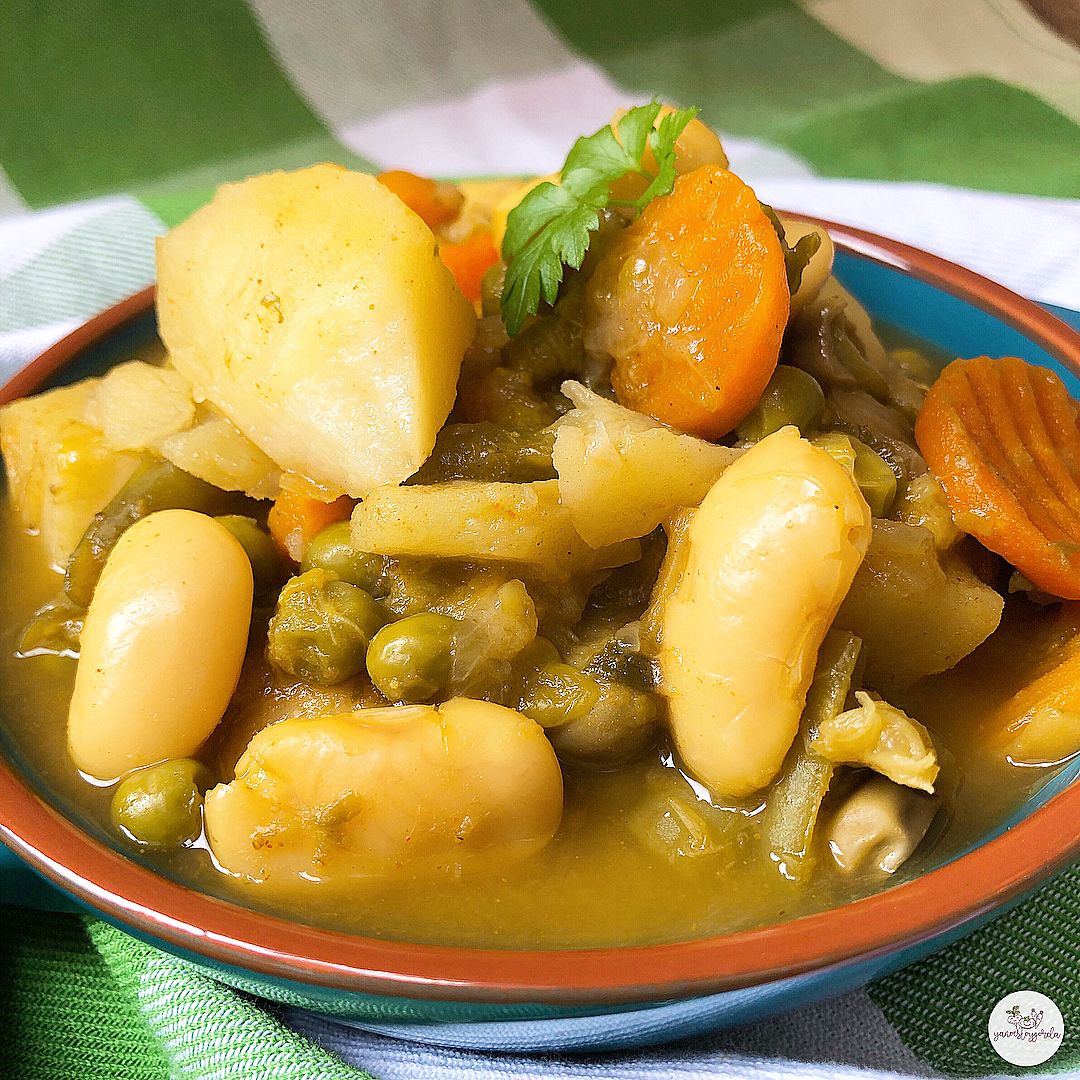 Estofado de verduras con judiones al curry Estofado de verduras con judiones al curry