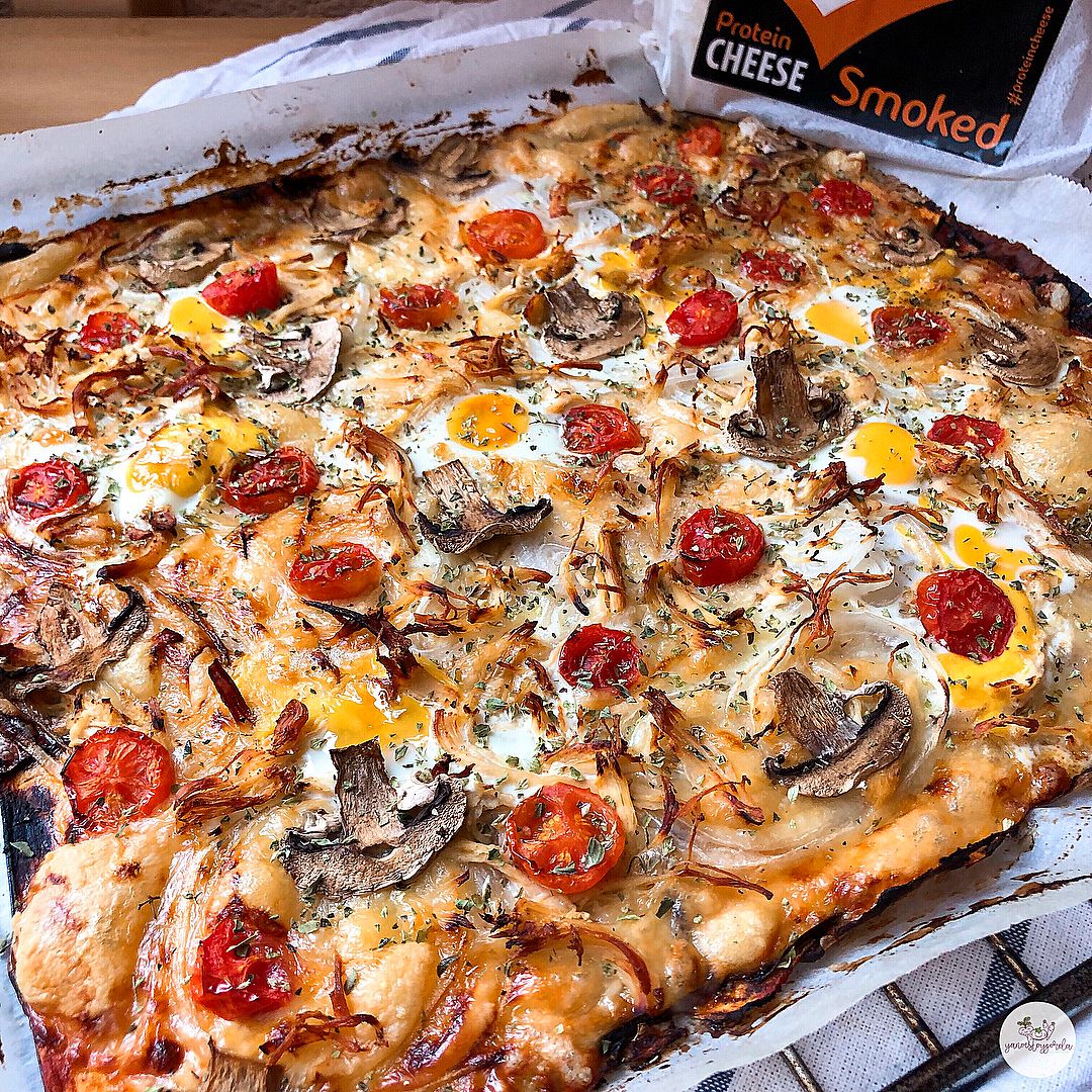 Berenjepizza con verduras y pollo Berenjepizza con verduras y pollo