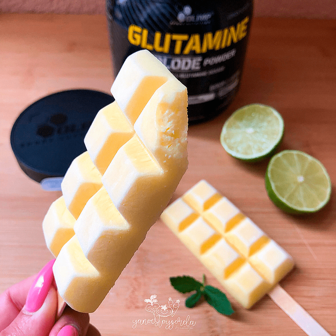 Helados de glutamina lima-limón