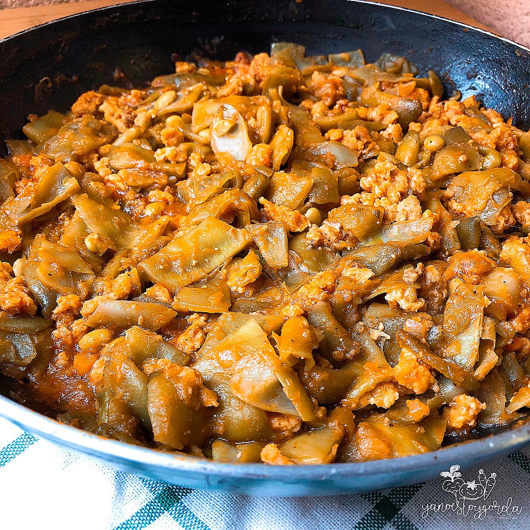 Judías verdes con soja y tomate