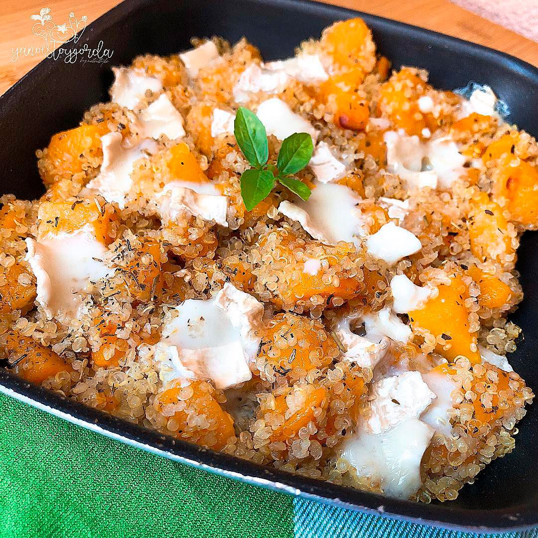 Quinoa con calabaza y queso de cabra