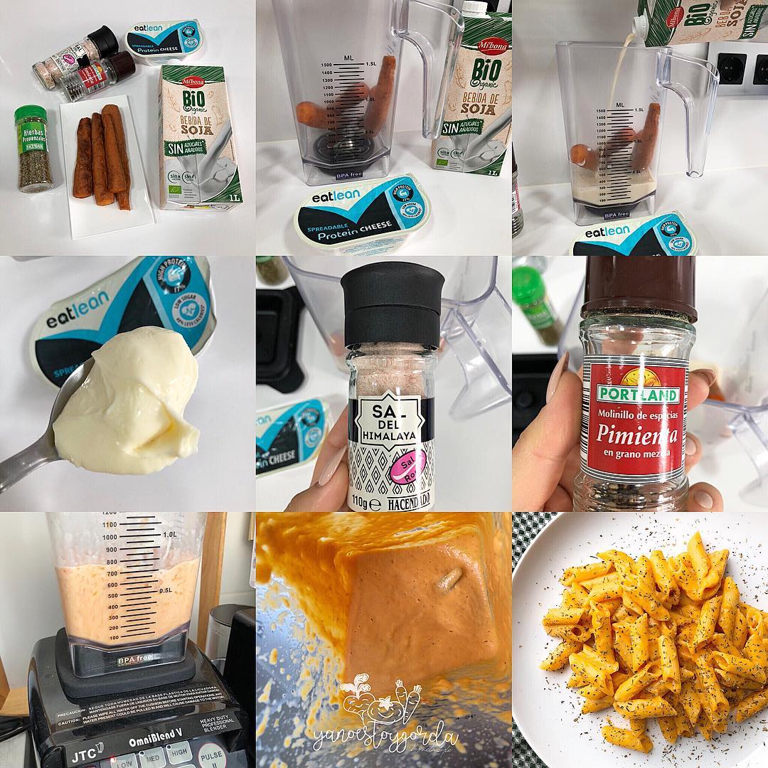 Pasta con crema de zanahorias asadas Pasta con crema de zanahorias asadas