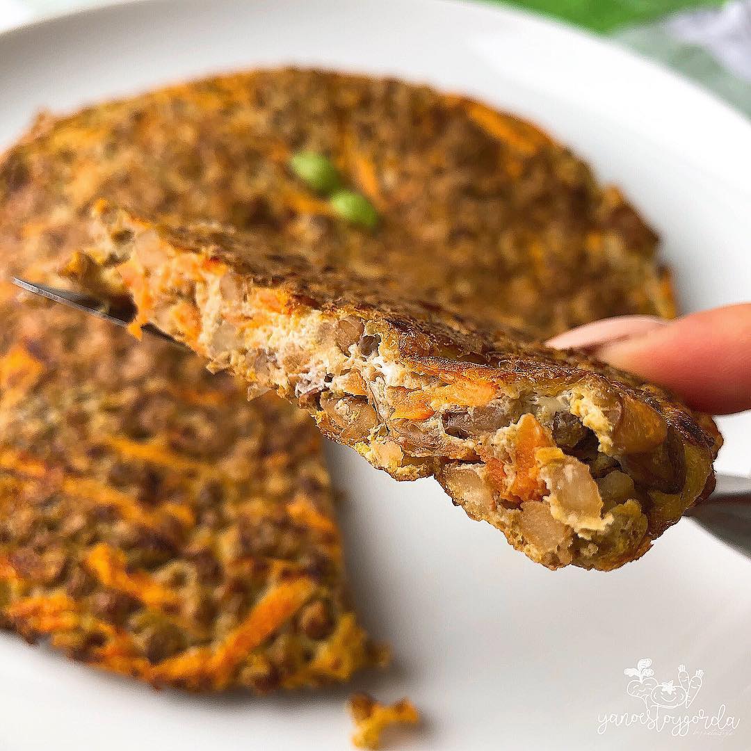 Tortilla de lentejas con zanahoria y curry Tortilla de lentejas con zanahoria y curry