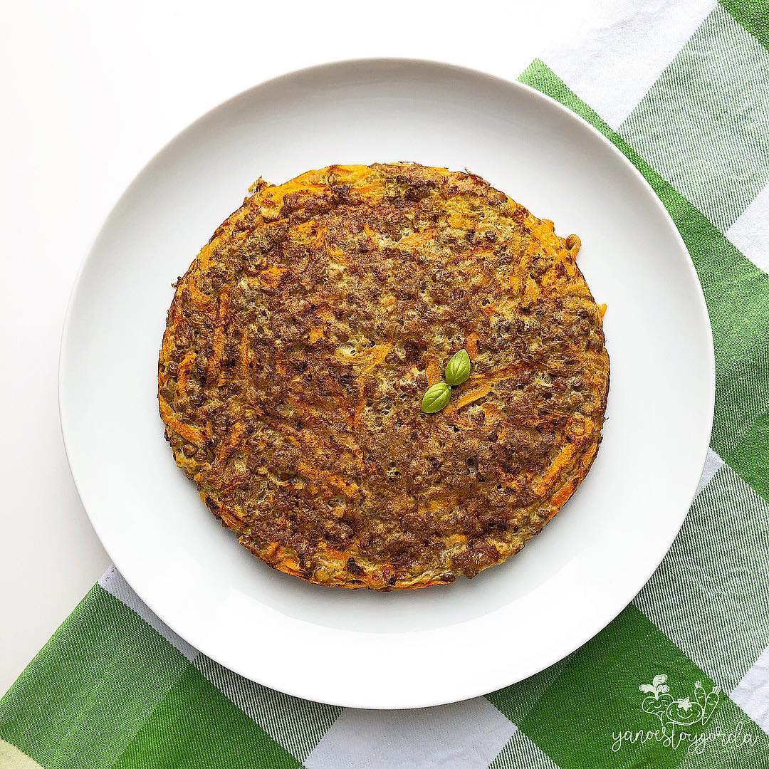 Tortilla de lentejas con zanahoria y curry Tortilla de lentejas con zanahoria y curry