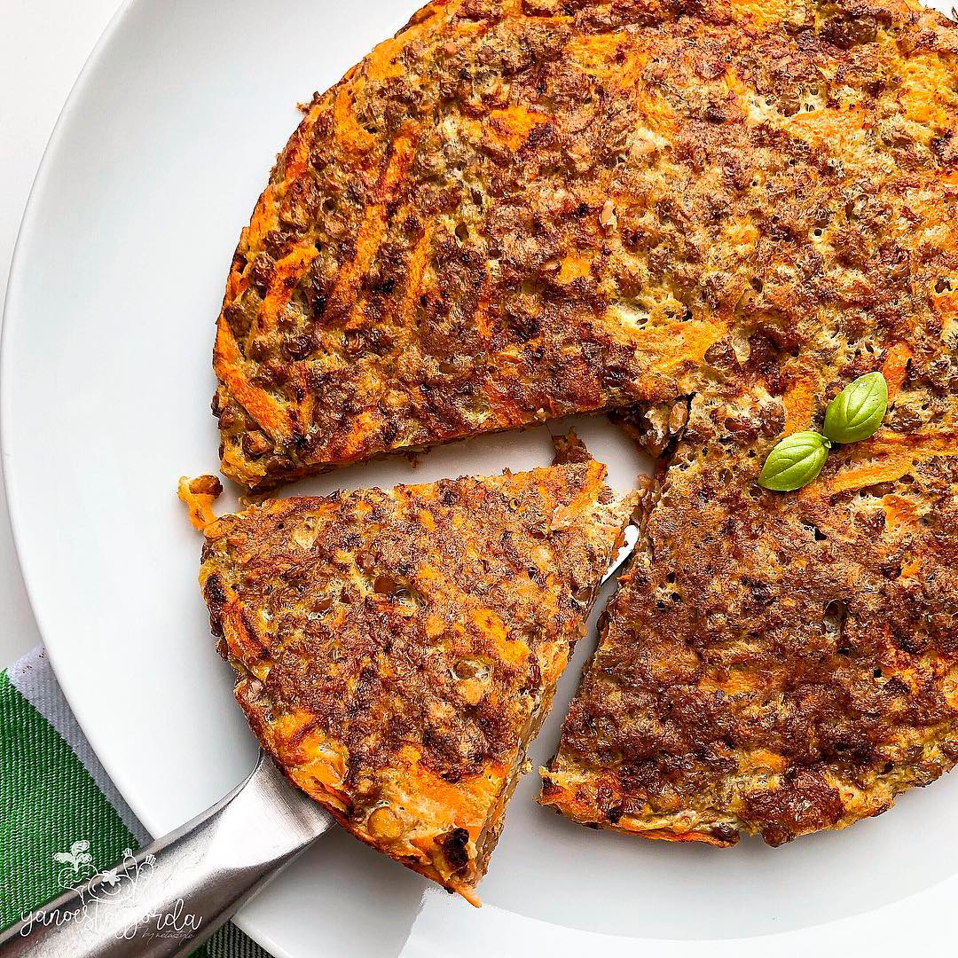 Tortilla de lentejas con zanahoria y curry