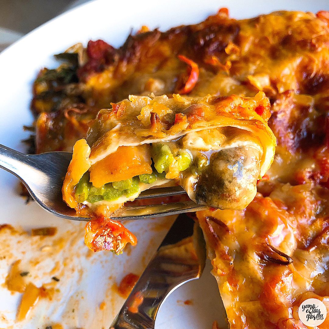 Falsos canelones con verduras y queso