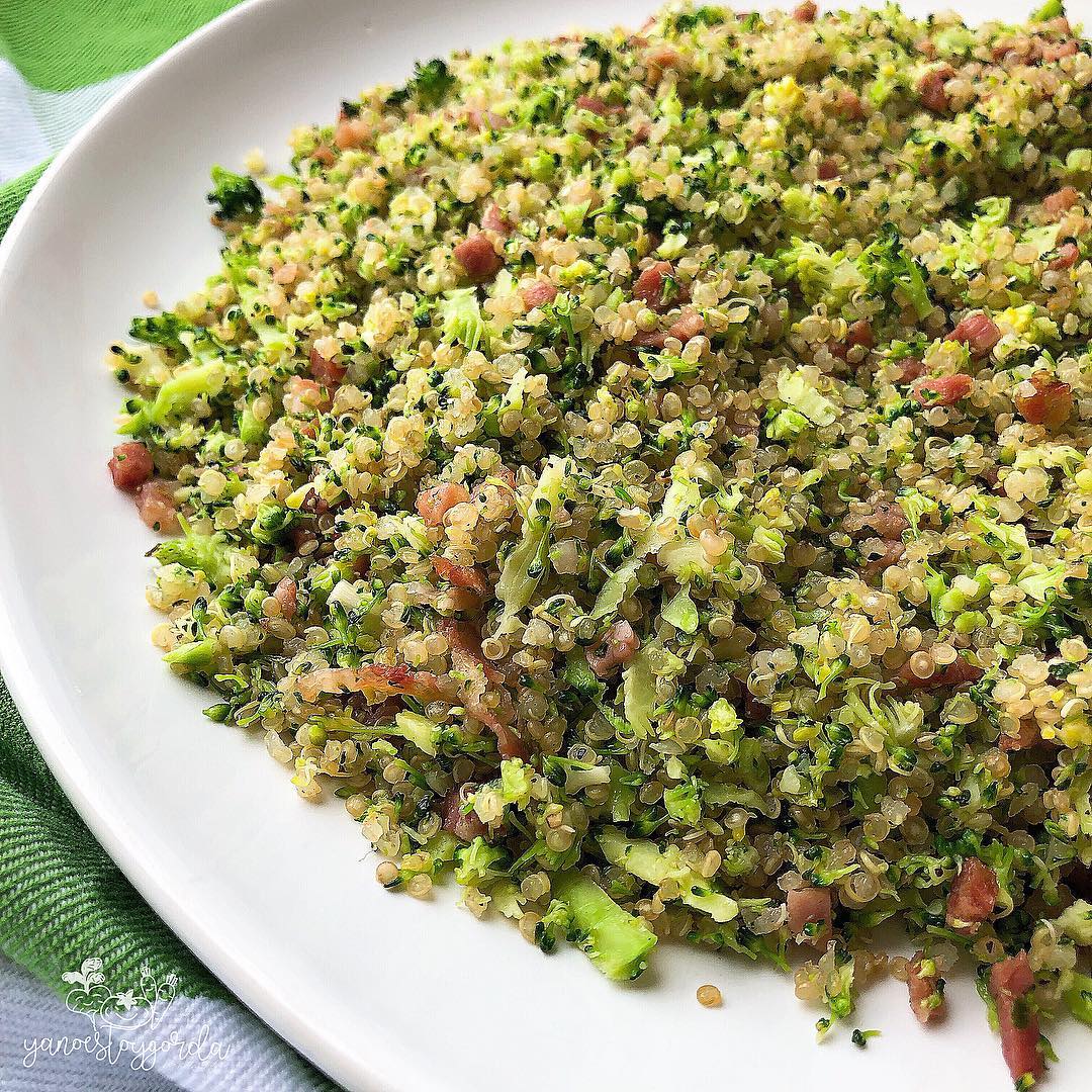 Brócoli con quinoa y jamón Brócoli con quinoa y jamón