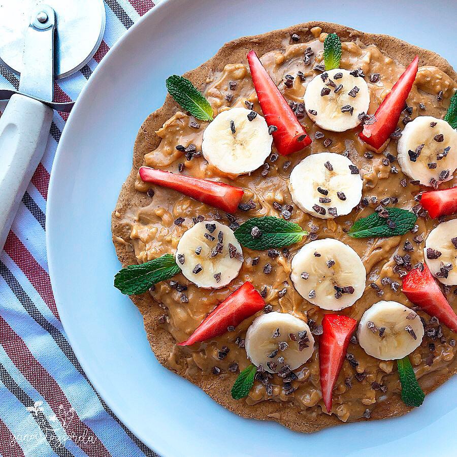 Pizza de avena dulce