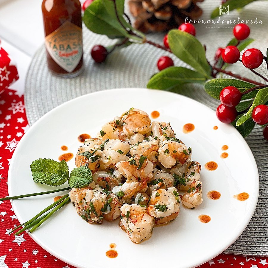 TARTAR DE GAMBONES MARINADOS