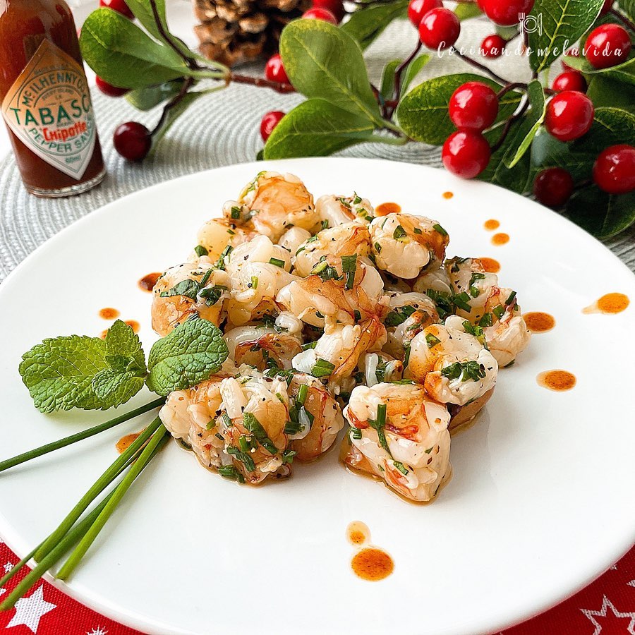 TARTAR DE GAMBONES MARINADOS