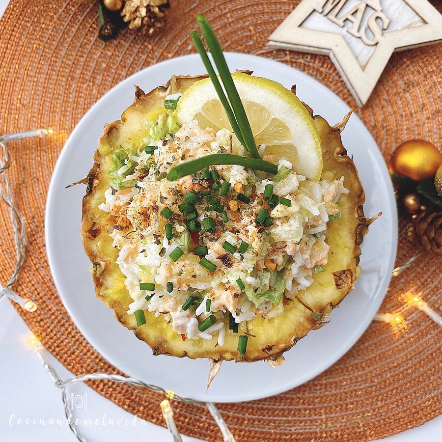 ENSALADA TROPICAL CON MAYONESA AL CURRY