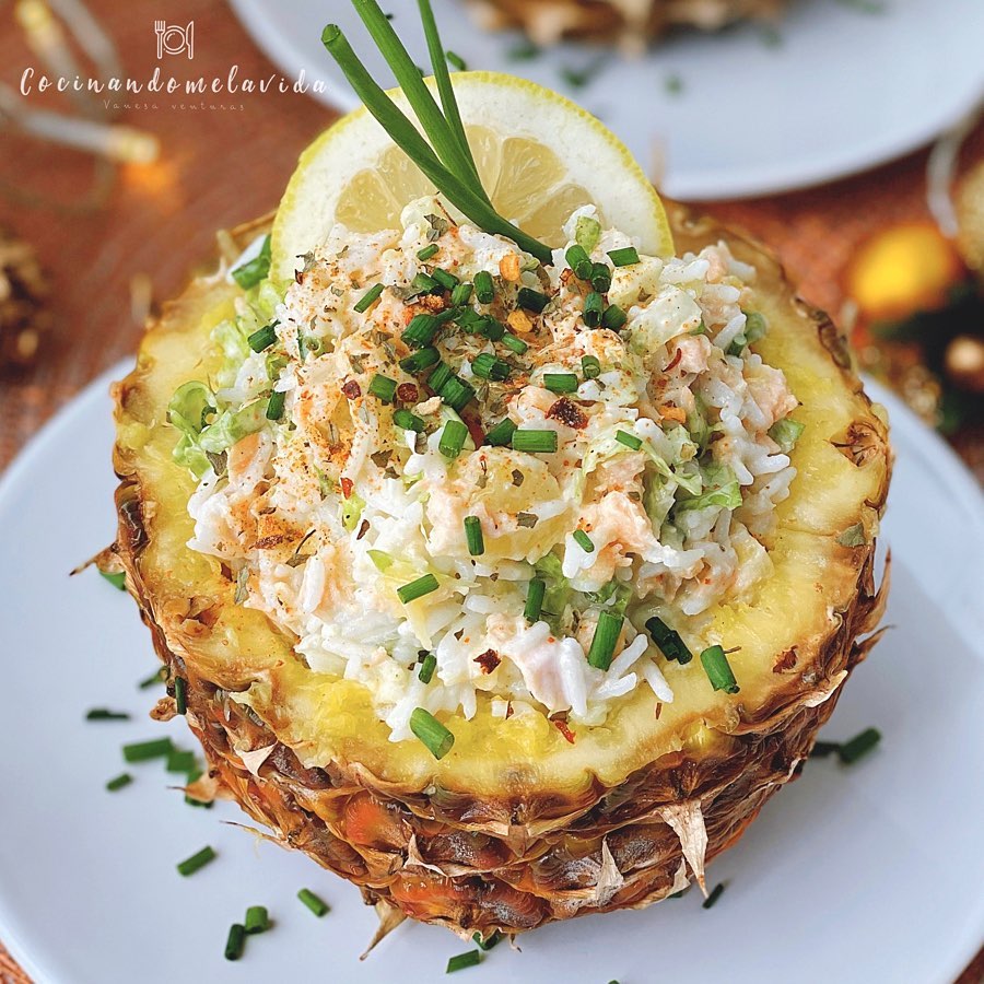 ENSALADA TROPICAL CON MAYONESA AL CURRY