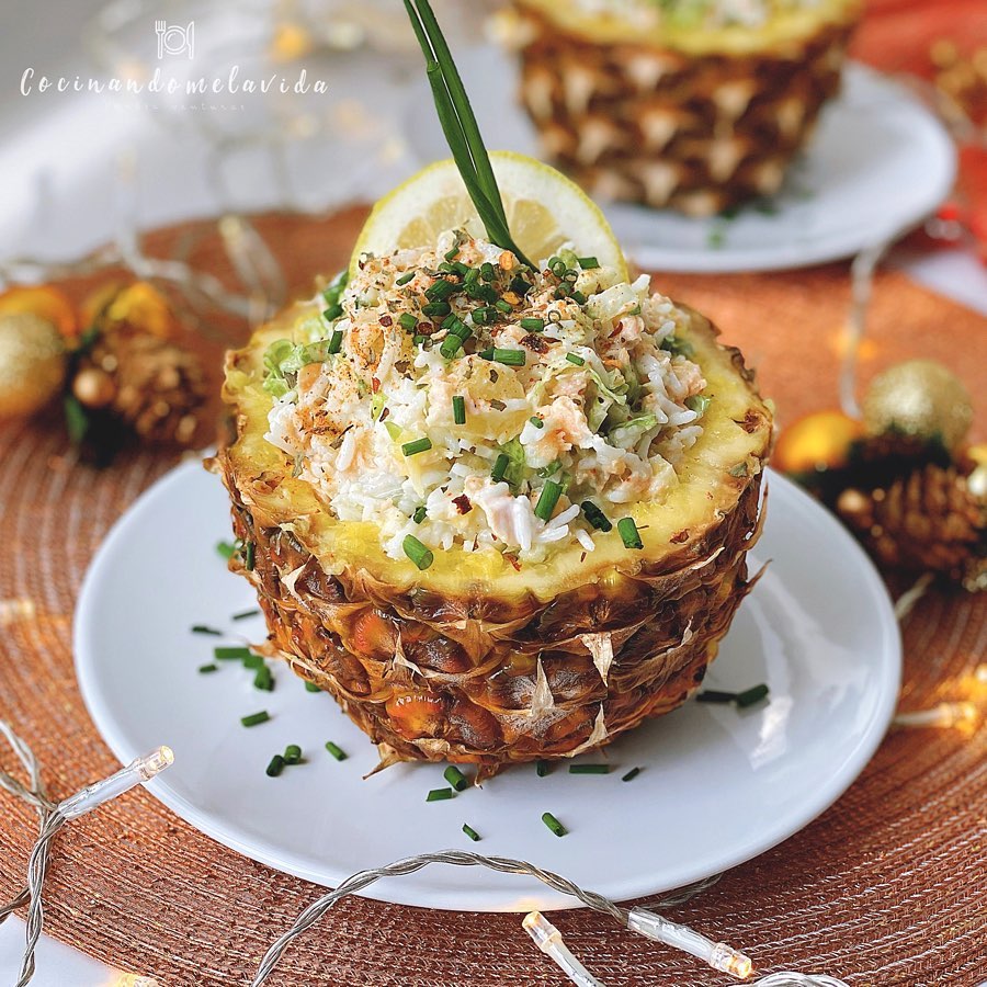 ENSALADA TROPICAL CON MAYONESA AL CURRY