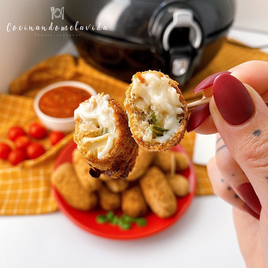 CROQUETAS DE POLLO, QUESO DE CABRA Y ESPINACAS