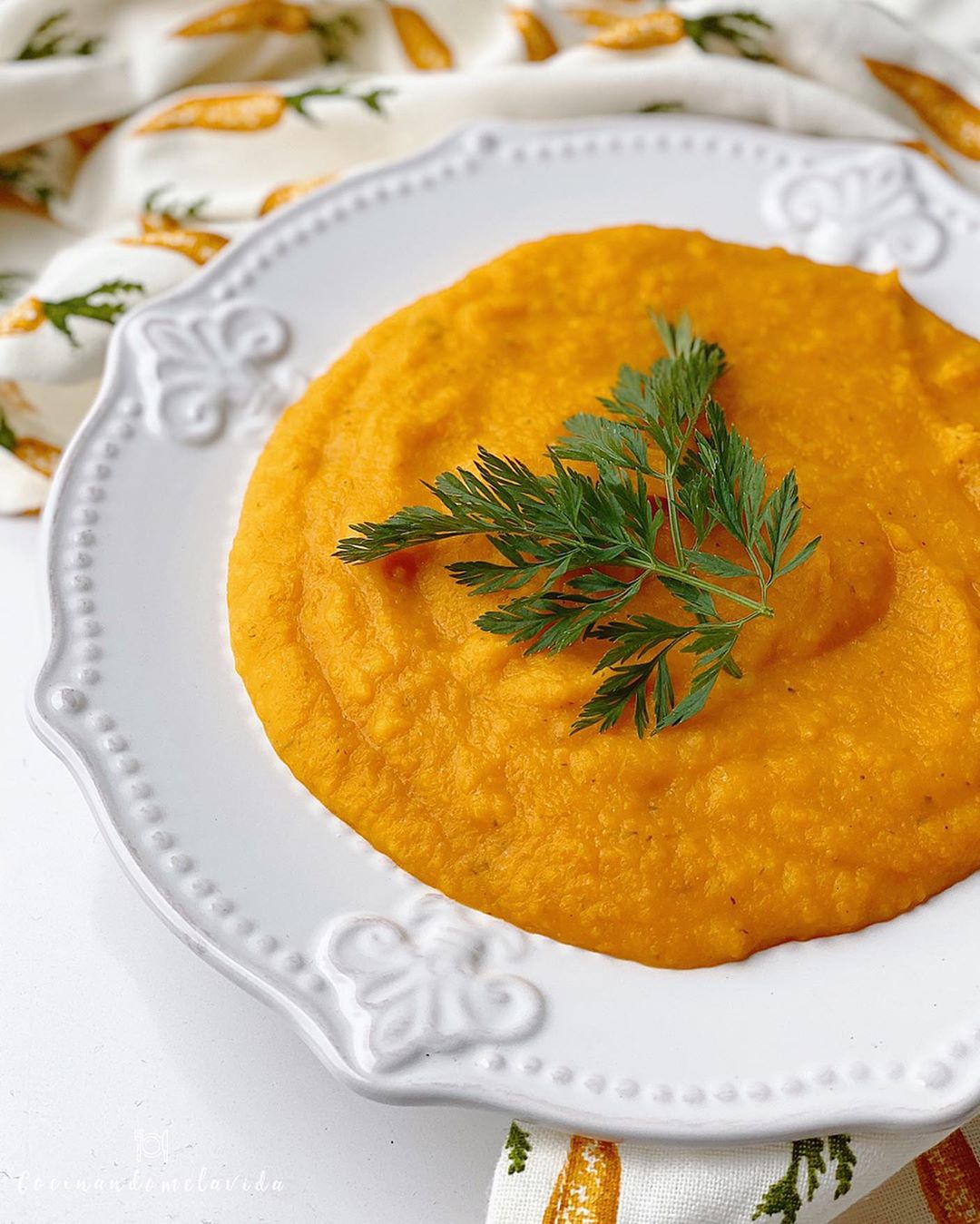 PURÉ DE CALABAZA Y ZANAHORÍAS ASADAS