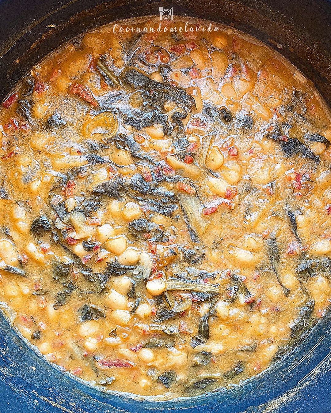 ALUBIAS BLANCAS CON ACELGAS Y JAMÓN