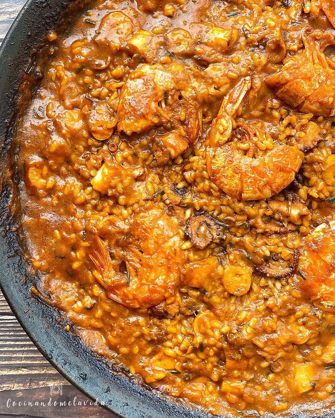 ARROZ CON PULPO Y GAMBONES