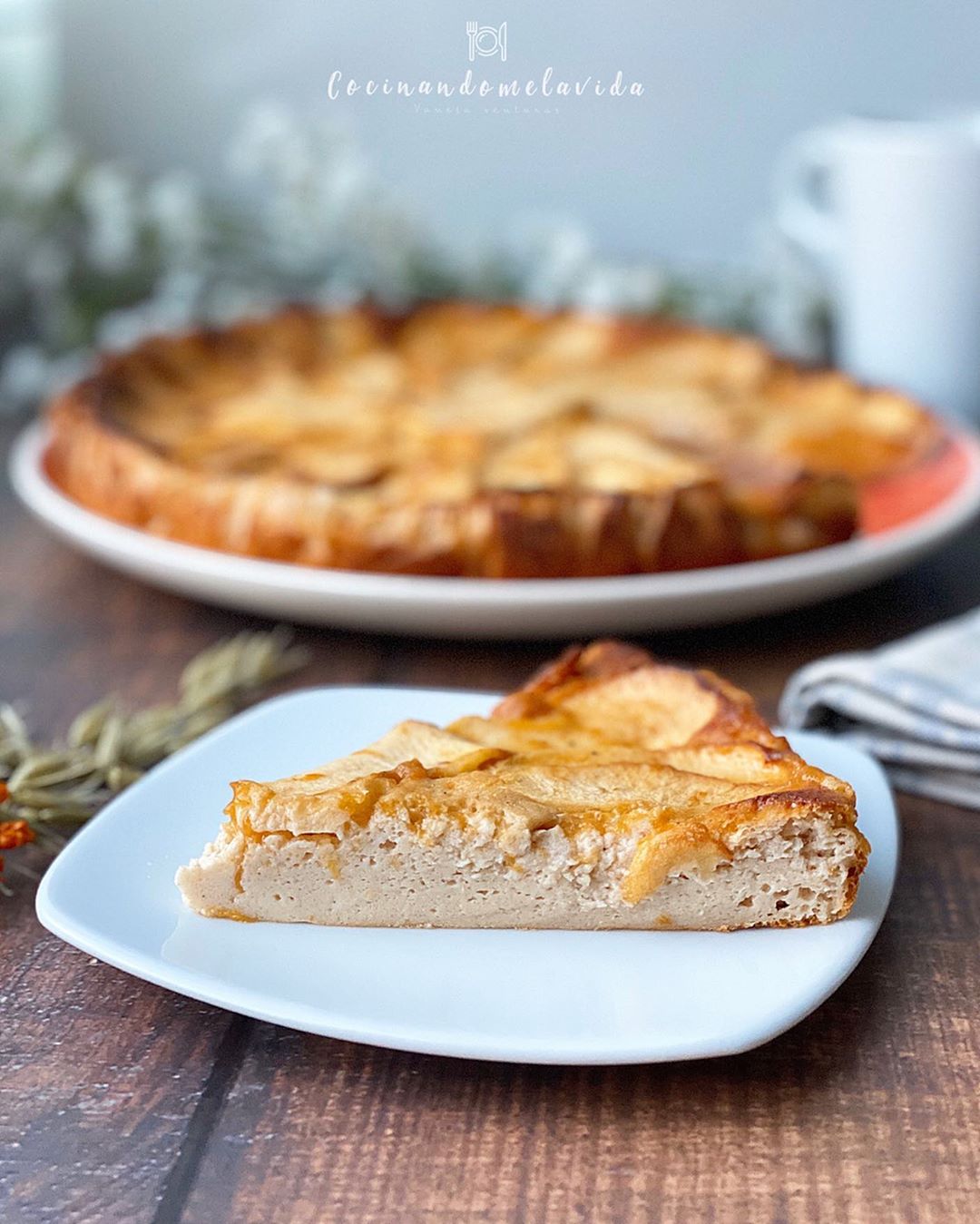 TARTA DE QUESO Y MANZANA