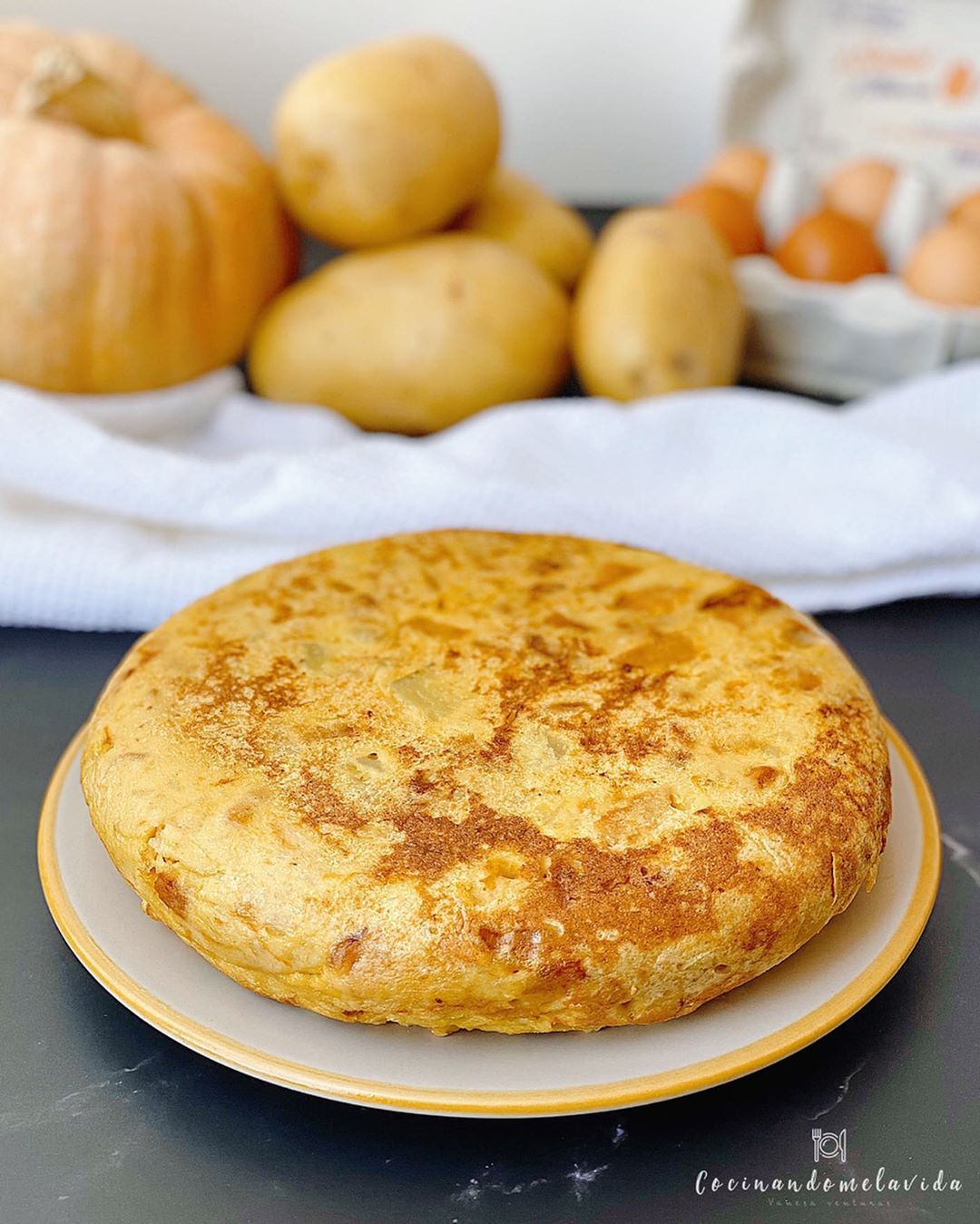 TORTILLA DE PATATAS Y CALABAZA