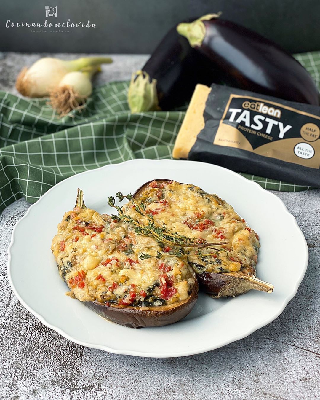 BERENJENAS RELLENAS DE ESPINACAS CON JAMÓN